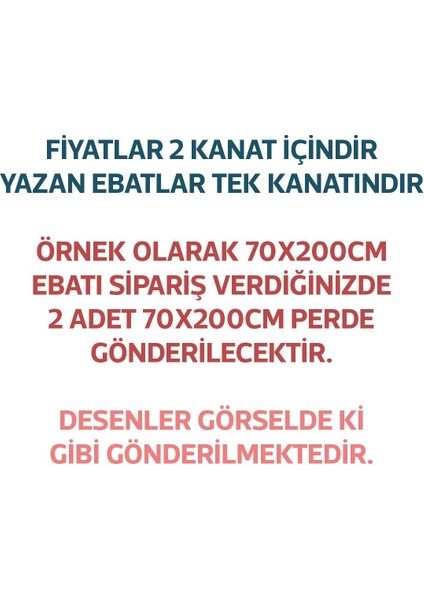 Kalp ve Zarf Desenli Baskılı Bebek ve Çocuk Odası Fon Perde 2 Kanat - Prd-33