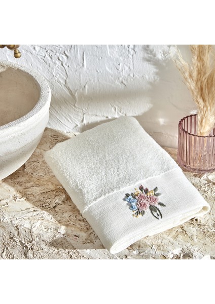 Comfort Touch Nakışlı %100 Pamuk Havlu Mavi 30X50 cm