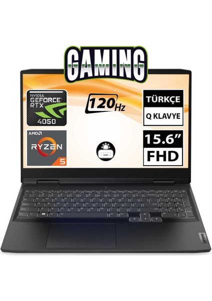 Ideapad Gaming 3 82SB00PDTX Ryzen5 7535HS 16GB 512SSD RTX4050 15.6" Fullhd Freedos Taşınabilir Bilgisayar