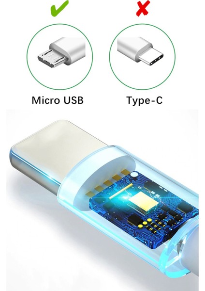 Micro Şarj Girişli Telefonlara Uyumlu Micro USB Şarz Aleti Data Kablosu ve Adaptör Hızlı Şarj Cihazı