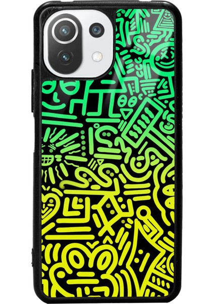 Xiaomi Redmi Note 7 Neon Geometrik Tasarımlı Glossy Telefon Kılıfı