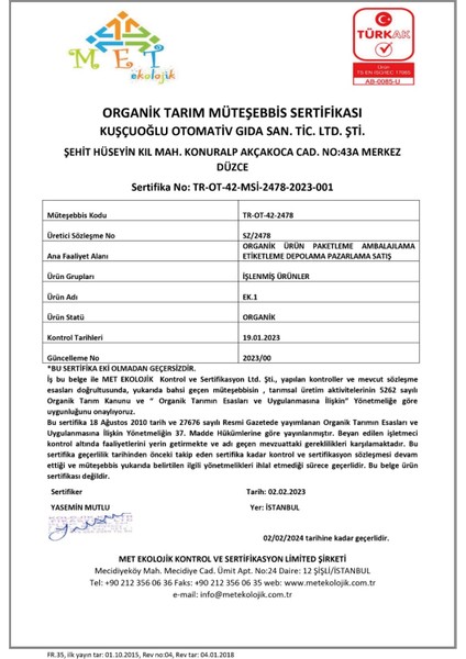 Organik Bebek İrmiği+Organik Tam Pirinç Unu+Organik Tam Yulaf Unu +6 Ay Ek Gıda Başlangıç Seti