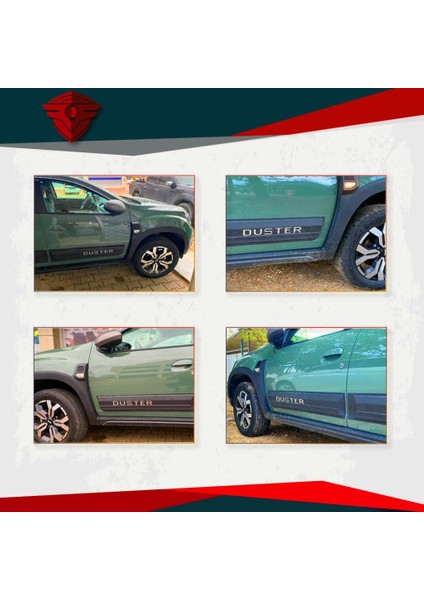 Dacia Duster Mat Krom Yazılı Kapı ve Çamurluk Koruma Premium Dodik Seti 2018 ve Üstü