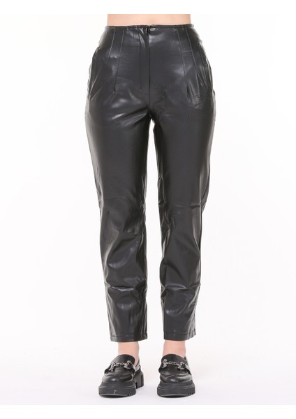 Kadın Deri Pantolon Siyah Renk fiyatları