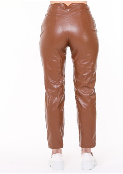 Kadın Deri Pantolon Kahverengi indirimleri