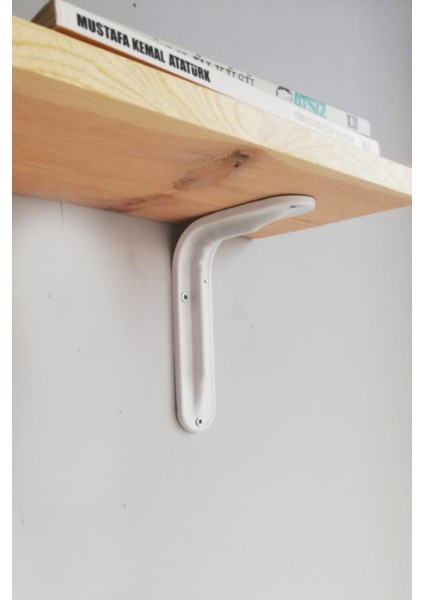 Metal Ayaklı, Ahşap Kitaplık Duvar Rafı 50X11