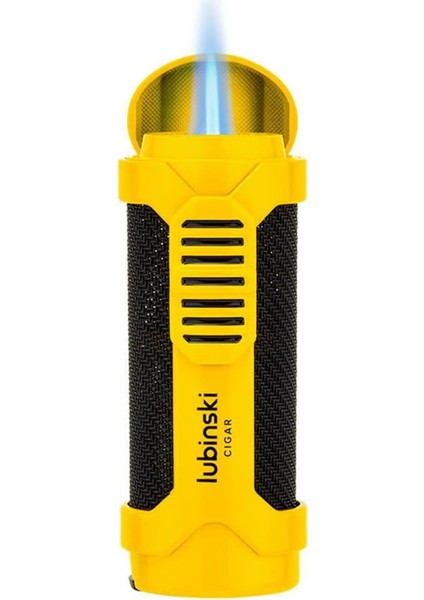 Tek Torch Pürmüz Metal Puro Sehpalı Çakmak Delicili Sarı