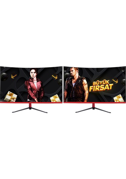 RG540-1030 M165 Duo I5-4570 16RAM 480SSD RX550 23,6 Curved Çift Monitörlü Oyun Bilgisayarı