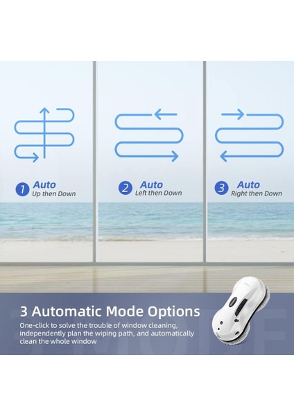 Alfabot X7 Akıllı Cam Temizleme Robotu, Otomatik Su Püskürtmeli