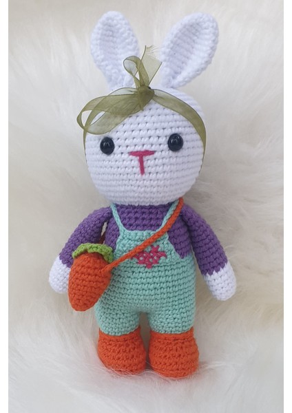 Kelebeğin Rüyası Hobi Evi Amigurumi Hediyelik Organik Minik Tavşan