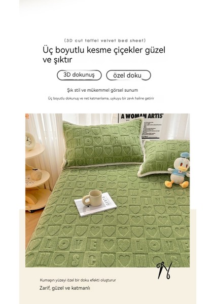 Fashion Boutique Kışlık Kalınlaştırılmış Pazen Tafta Koruyucu Yatak Örtüsü - Beyaz (Yurt Dışından)