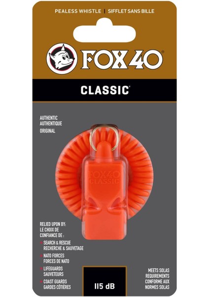 Fox 40 Classic Safety Düdük Turuncu - Bileklikli 9935-0300