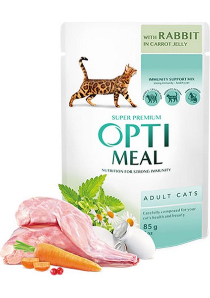 Havuç Jöleli Tavşanlı Yaş Kedi Maması 85 gr Gnzrz