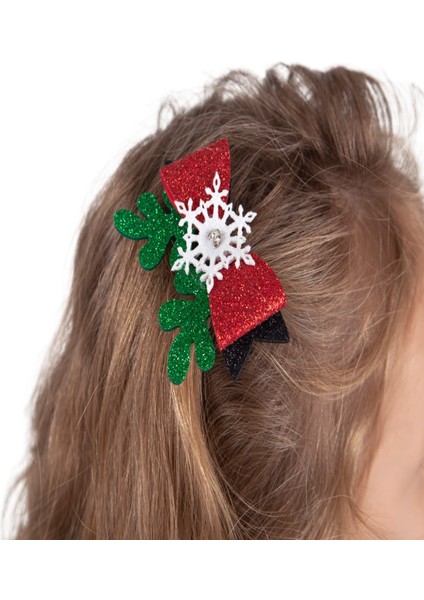 Kız Çocuk %100 Pamuk Badilli Kış ve Yeni yıl Yılbaşı Temalı Saç ve Kemer Tokalı Kırmızı Salopet Elbise (2-3-4-5 Yaş) fırsatları