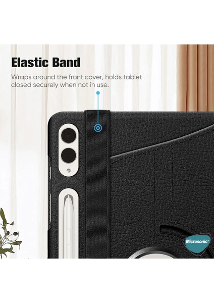 Samsung Galaxy Tab S9 Fe+ Kılıf 360 Rotating Stand Deri Koyu Pembe modelleri