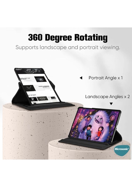 Samsung Galaxy Tab S9 Plus X810 Kılıf 360 Rotating Stand Deri Mor