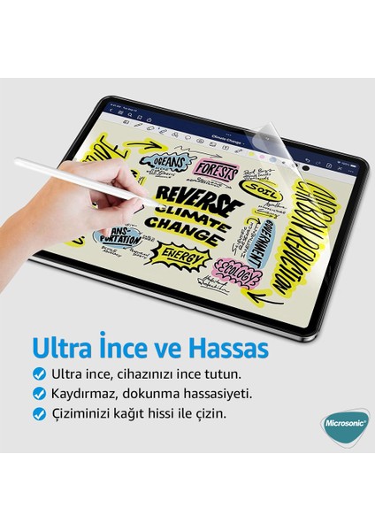 Samsung Galaxy Tab S9 Fe+ Paper Feel Kağıt Dokulu Mat Ekran Koruyucu