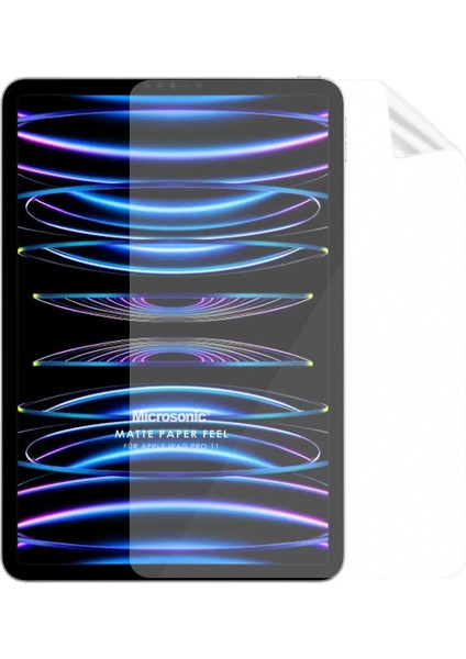 Apple iPad Pro 11`` 2022 4. Nesil (A2759-A2435-A2761-A2762) Paper Feel Kağıt Dokulu Mat Ekran Koruyucu