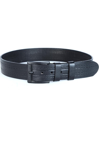23-Lcs Siyah Deri Erkek Kot Kemer
