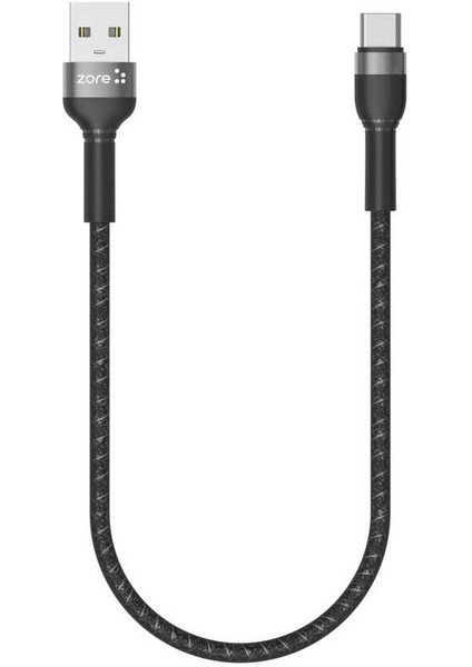 USB To Type-C Kablo 30 cm Örgü Kablo Yeni Nesil Dayanıklı Hızlı Şarz Kablo Kırılmasını Önleyici Dizayn USB To Type-C Kablo 30 cm