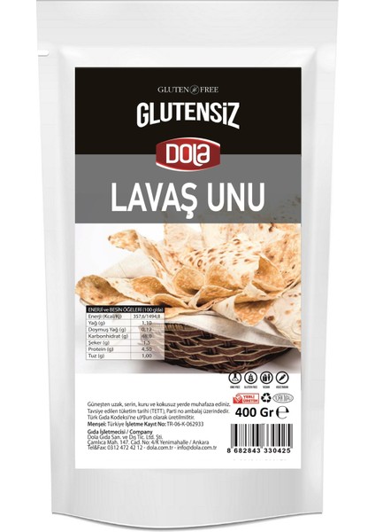 Glutensiz Lavaş Unu 400 gr