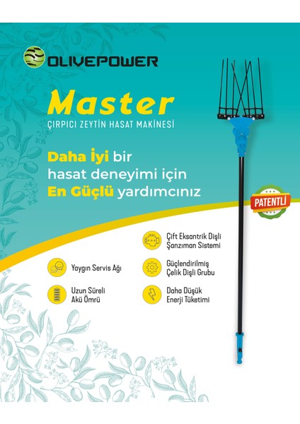 Fix 33V Dc Mavi Sabit Borulu Akülü Zeytin Çırpıcı Hasat Makinesi