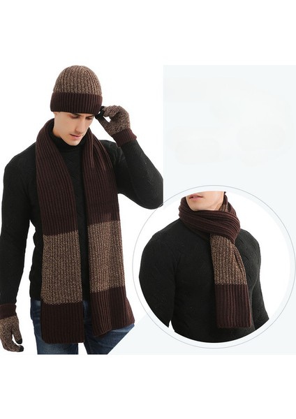 Erkek ve Kadın Kışlık Polar Örme Şapka 3'lü Set (Yurt Dışından)