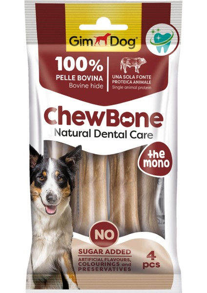 Chew Bones Press Köpek Çiğneme Kemiği 3,5’’ 80 gr 4lü Naturel