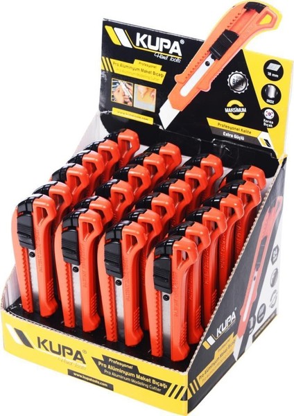 Kupa Alüminyum Kırmızı Pro Maket Bıçağı Falçata