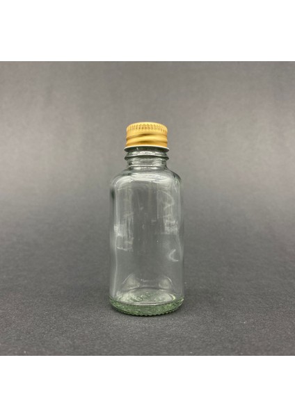 JUNİBELİW 10 Adet 30ML Cam Şişe Küçük Gold Metal Kapaklı Çok Amaçlı Shot Şişesi 10X30ML