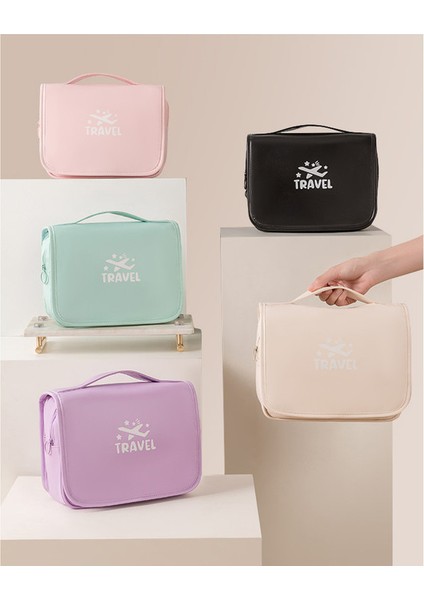 Seyahat Kancası Makyaj Çantası Pu Su Geçirmez Kozmetik Çantası Büyük Kapasiteli (Yurt Dışından) fiyatları
