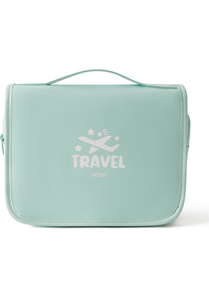 Seyahat Kancası Makyaj Çantası Pu Su Geçirmez Kozmetik Çantası Büyük Kapasiteli (Yurt Dışından)