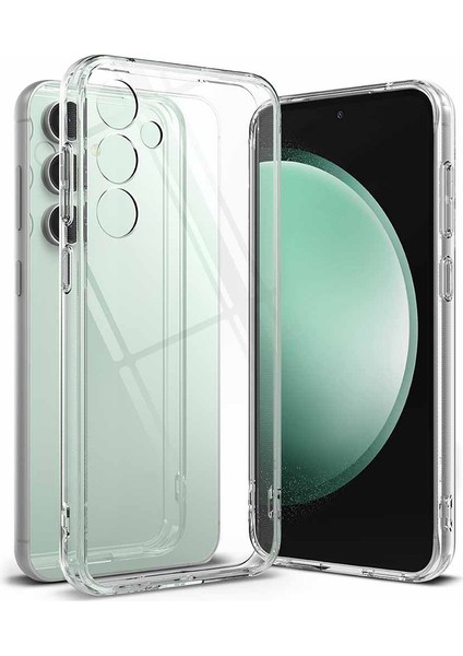 Galaxy S23 Fe Uyumlu Şeffaf Kılıf 3D Kamera Korumalı 0.7mm Fit Tasarım Esnek Silikon