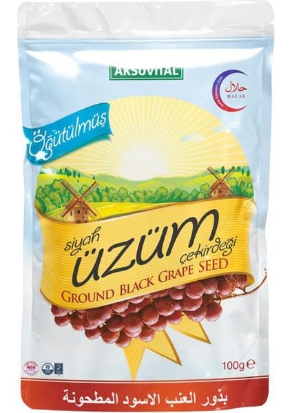 Öğütülmüş Siyah Üzüm Çekirdeği 100 gr Dypck