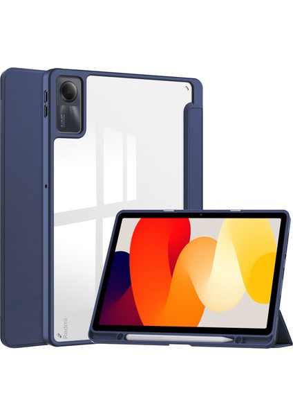 Xiaomi Redmi Pad Se Için Otomatik Uyandırma Uykulu Darbeye Dayanıklı Şeffaf Tablet Kılıfı (Yurt Dışından)