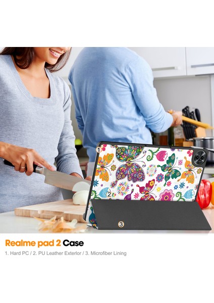 Oppo Realme Pad 2 Için Otomatik Uyandırma Uyku Özellikli Darbeye Dayanıklı Tablet Kılıfı (Yurt Dışından) fırsatları