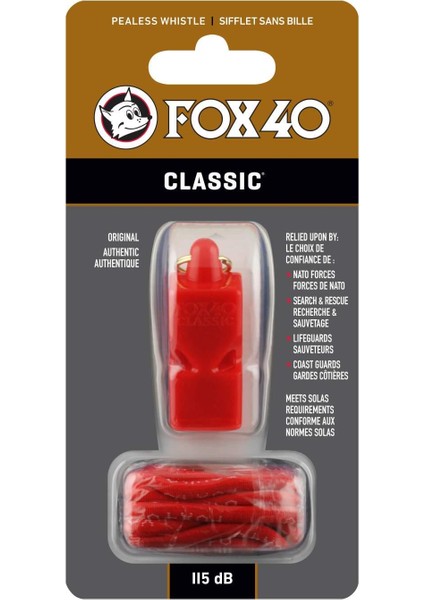 Fox 40 Classic Safety Düdük Kirmzi - Ipli 9903-0108