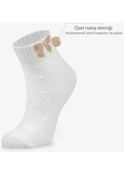 3'lü Simli Nakışlı Kısa Çorap fırsatları