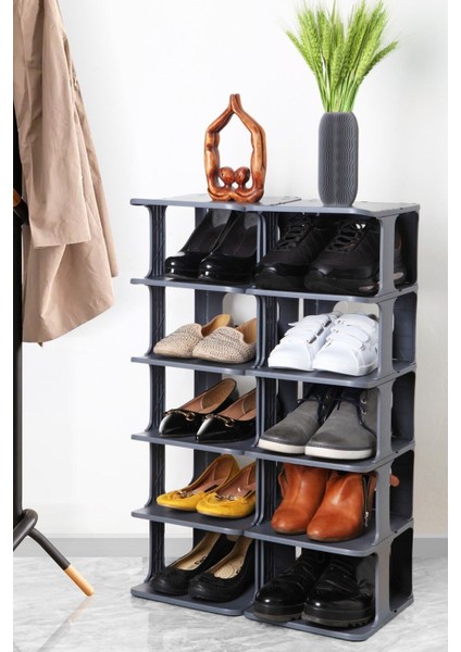 Lüx 5 Katlı Ayakkabılık Düzenleyici Organizer(Gri)