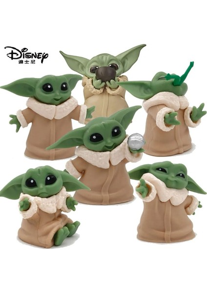 Star Wars 6'lı Baby Yoda Figür Seti Oyuncak Karakter Yoda