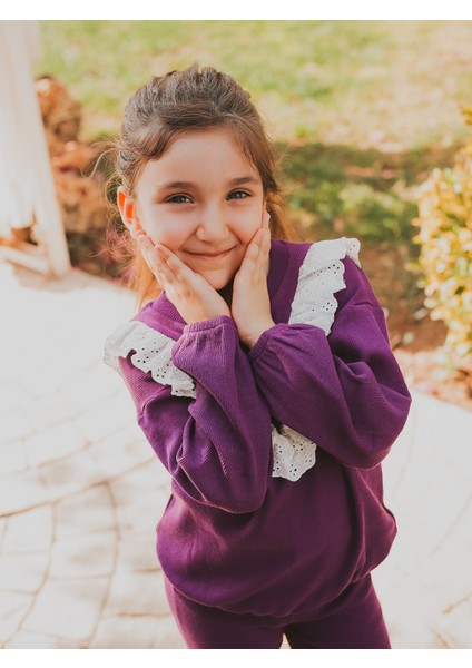 Alt Üst Takım Kız Çocuk Fırfır Kol Detaylı fiyatları