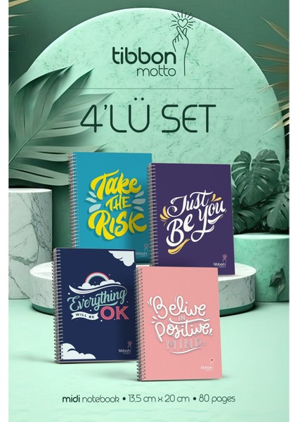 Motto Midi Defter Spiralli 4'lü Set Motto 1