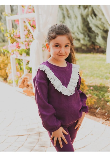 Alt Üst Takım Kız Çocuk Fırfır Kol Detaylı modelleri