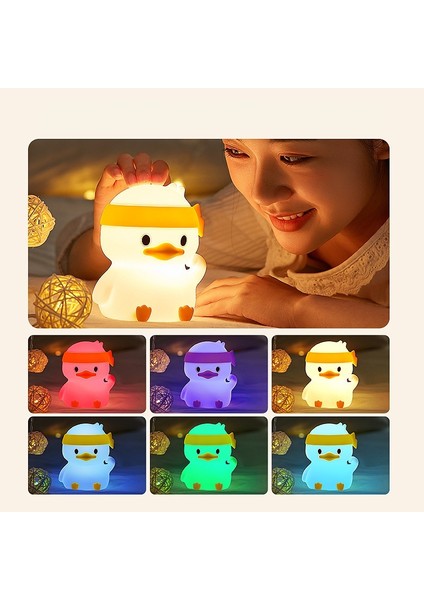 LED Yakıt Ikmali Ördek Renkli Renk Değişikliği Oyuncak Işık Bebek Uyku Lambası Gece Lambası Dokunmatik Şerit Uzaktan Kumanda (Yurt Dışından) modelleri