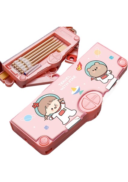 Çok Fonksiyonlu Otomatik Kalem Kutusu Yüksek Değerli Çocuk Karikatür Kırtasiye Kutusu Kalem Kutusu (Yurt Dışından)