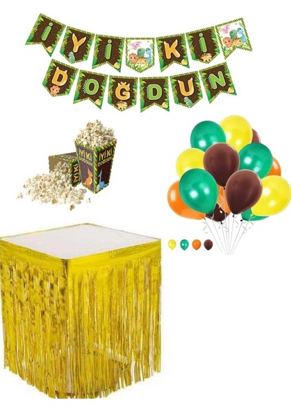 Dinazor 20 Adet Balon banner Mısır Kutu Masa Etekli Tamamlayıcı Parti Seti