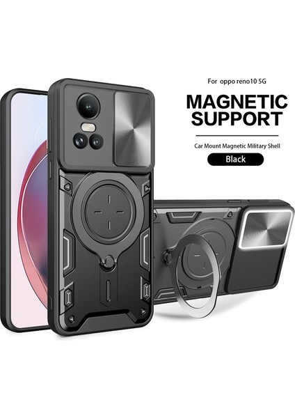 Oppo Reno 10 5g Için Zil Standlı Manyetik Telefon Kılıfı (Yurt Dışından)