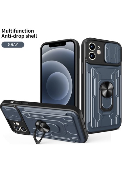 Iphone 12 Için Zil Standı ve Kart Yuvalı Darbeye Dayanıklı Telefon Kılıfı (Yurt Dışından)