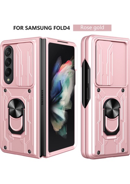 Samsung Galaxy Z Fold 4 Için Zil Standı ve Kart Yuvası ile Darbeye Dayanıklı Telefon Kılıfı (Yurt Dışından)
