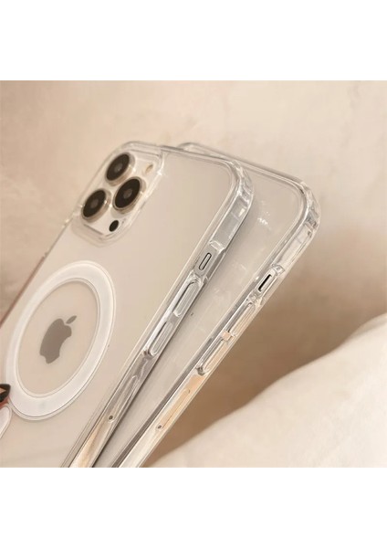 Apple iphone 15 Uyumlu Magsafe Özellikli Şeffaf Kılıf Wireless Kablosuz Şarj Sararmaz Kapak modelleri